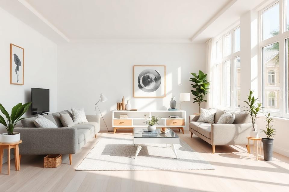 Bright, freshly cleaned living room in a Columbus home